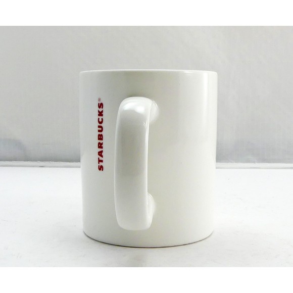 Starbucks Red Flower Starburst on White Mug - 2014 Starbucks Coffee Company Cup - Picture 4 of 6
